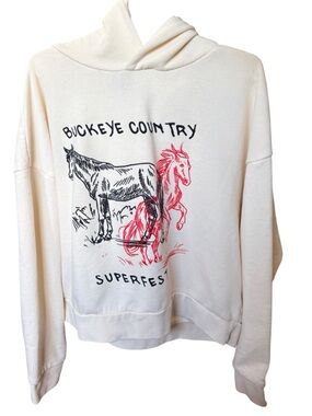 Buckeye Country Superfest Graphic Hoodie - Cream with Red & Black Print